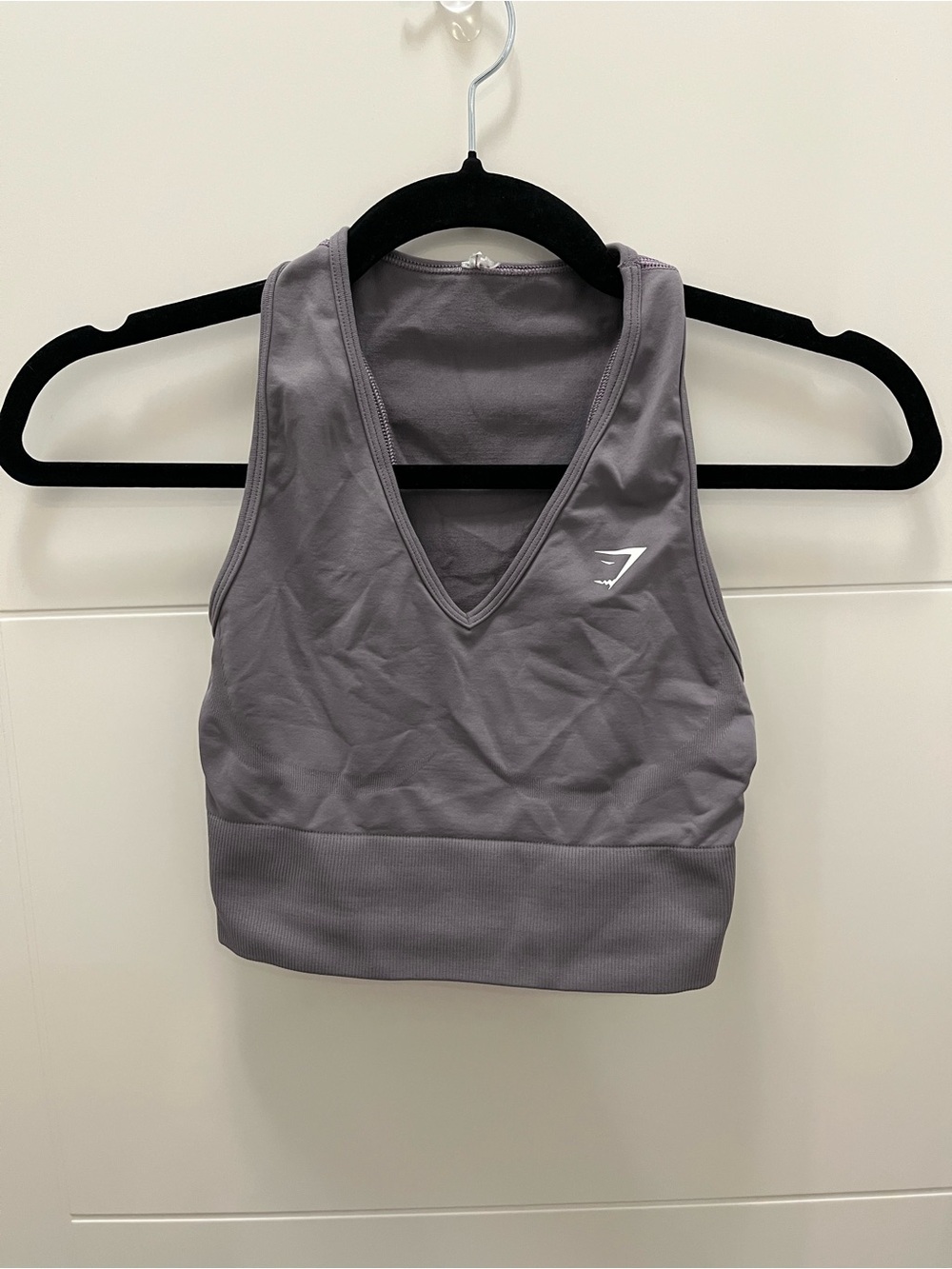 Gymshark Grey V-Neck Seamless Sports Bra
